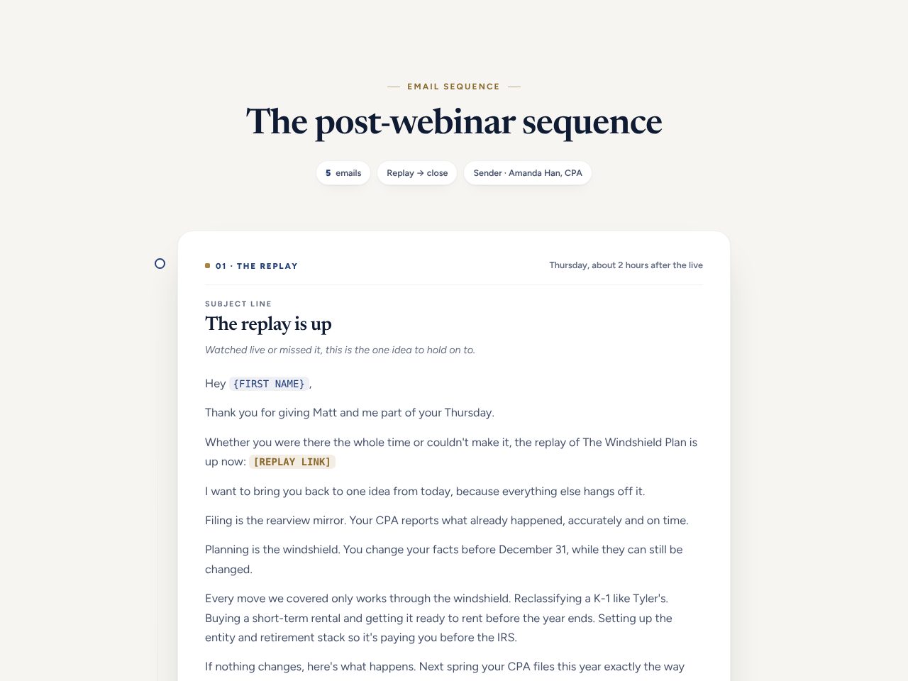 Post-webinar preview